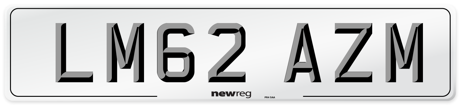 LM62 AZM Number Plate from New Reg